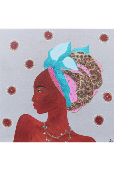 African Lady Post Card - Gray